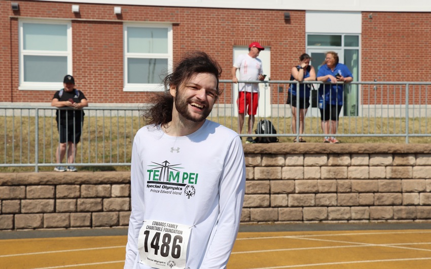 Team PEI 2026 Athletics athlete, Keegan Waite, smiling after a race