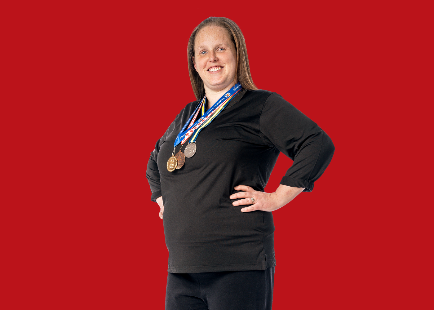 Lisa Murphy with Red Background. Lisa Murphy with Red Background.