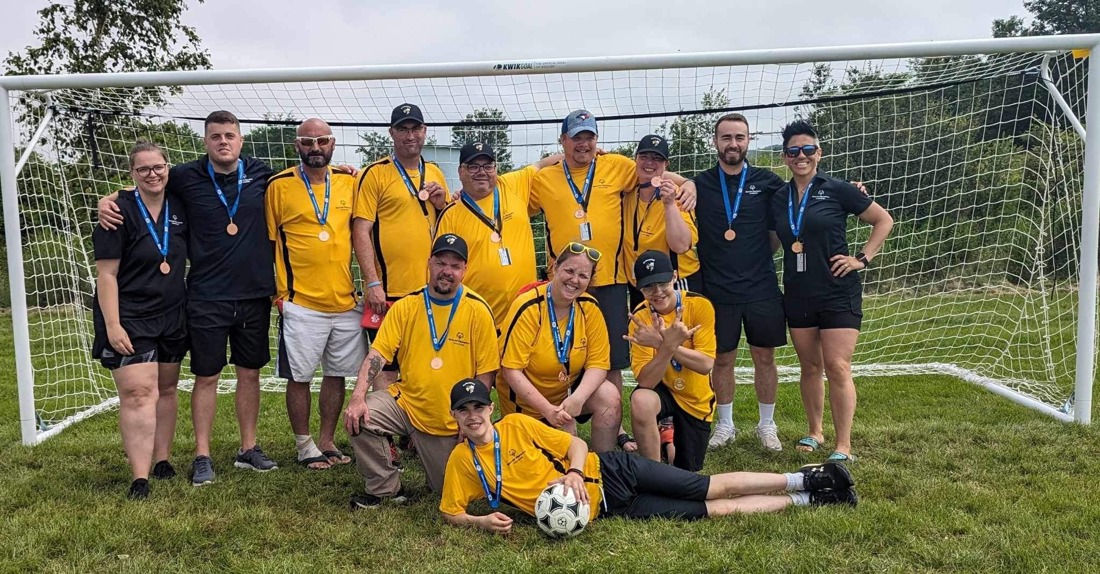 Lisa Murphy with her Special Olympics Nova Scotia Soccer team.