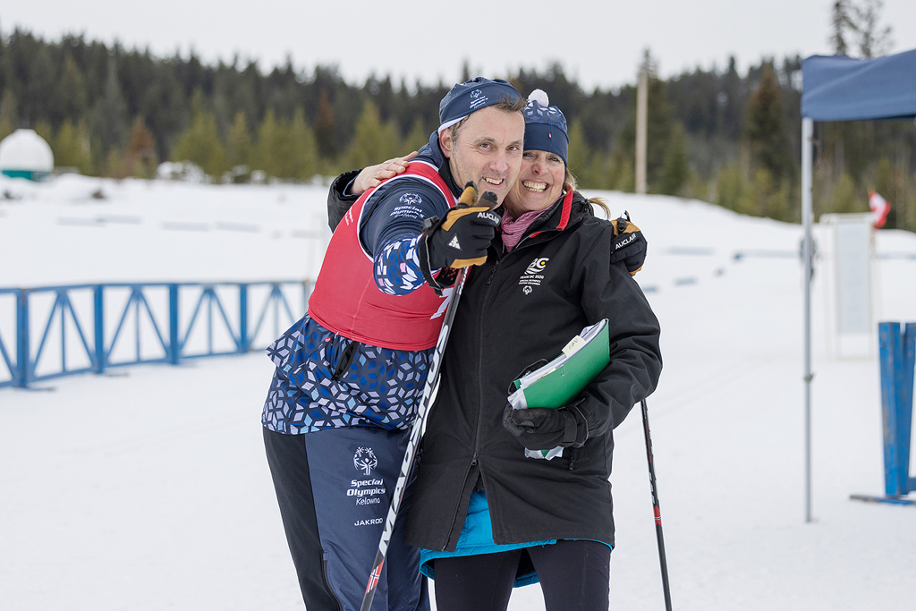 Volunteer and Athlete at 2023 SOBC Winter Games