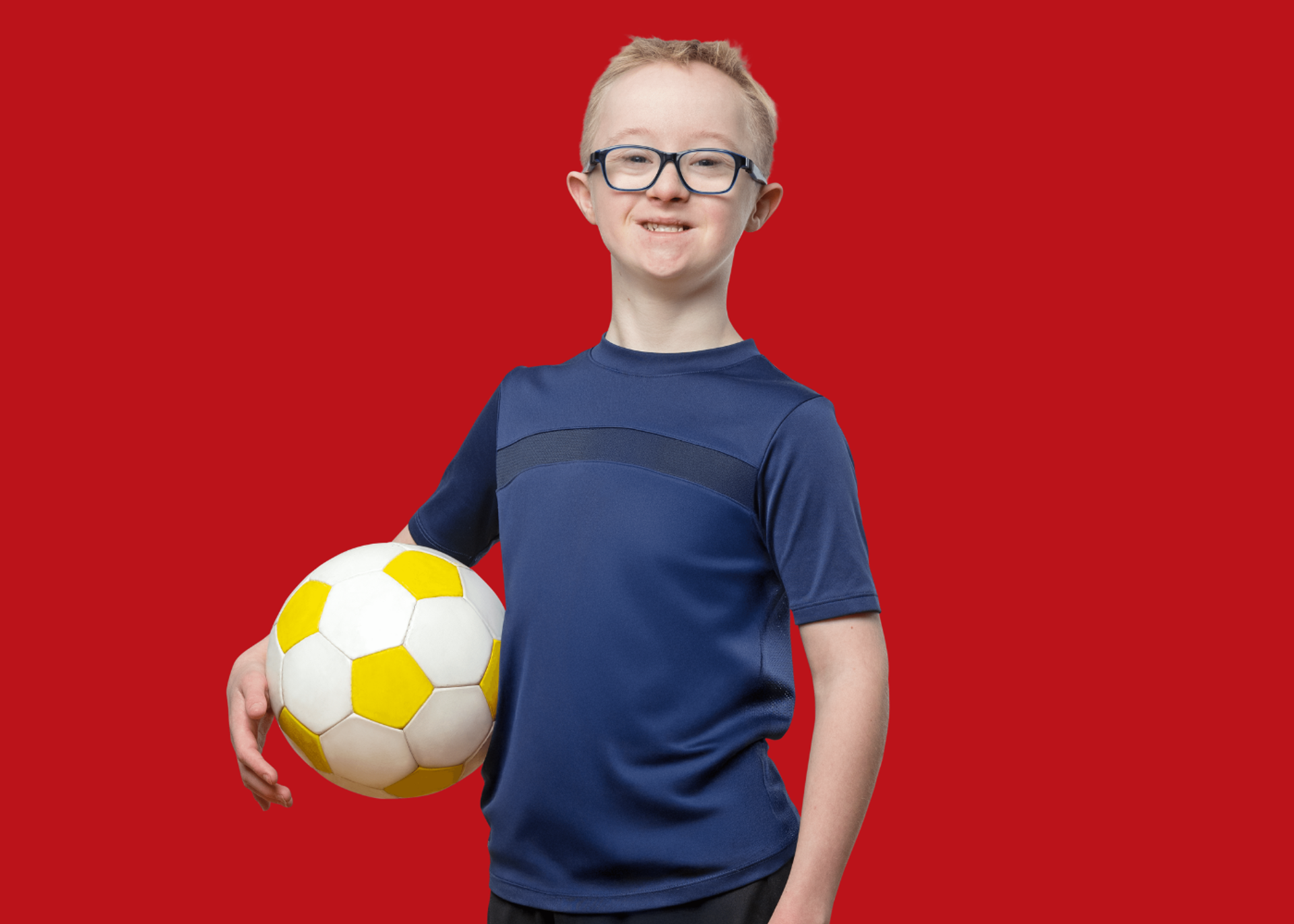 Max Fielden with red background.