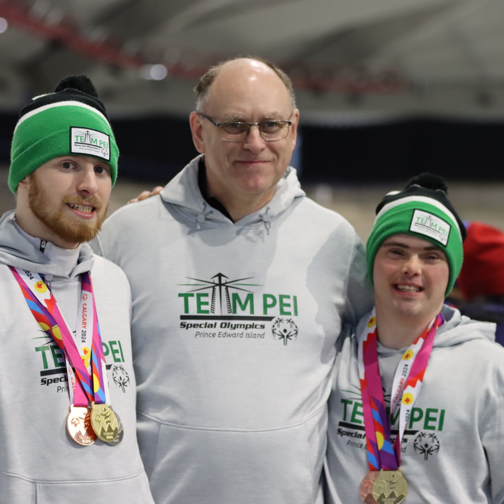 Special Olympics PEI, National Games, 2 Athletes with Medals with Coach
