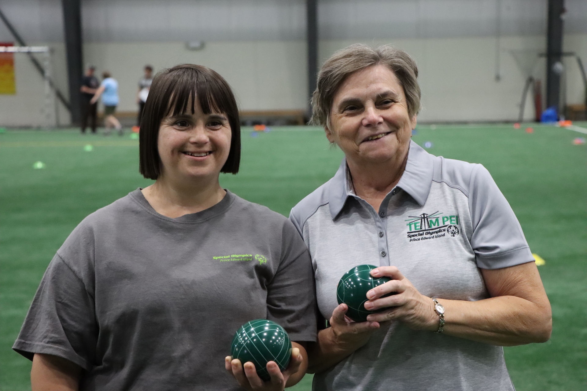 Special Olympics PEI, Bocce, Athlete with Volunteer 