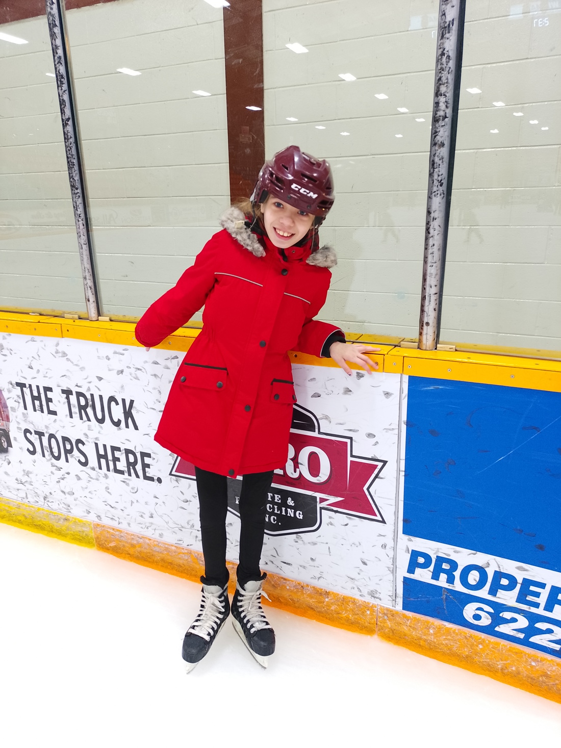 Sophia skating at the ice rink.