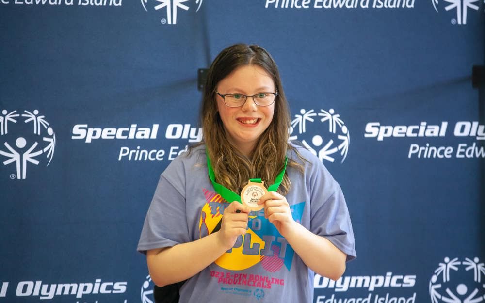 Special Olympics PEI, Athlete with Medal, Bowling Provincials