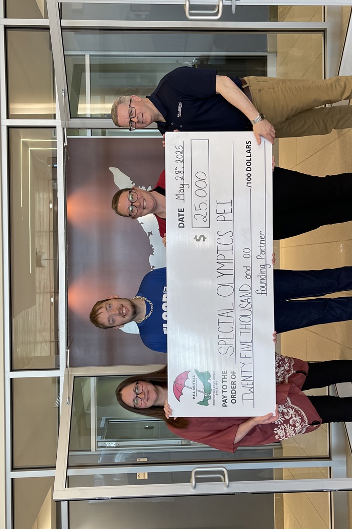Special Olympics PEI, PEI Mutual Insurance Company, Cheque Presentation, 4 People