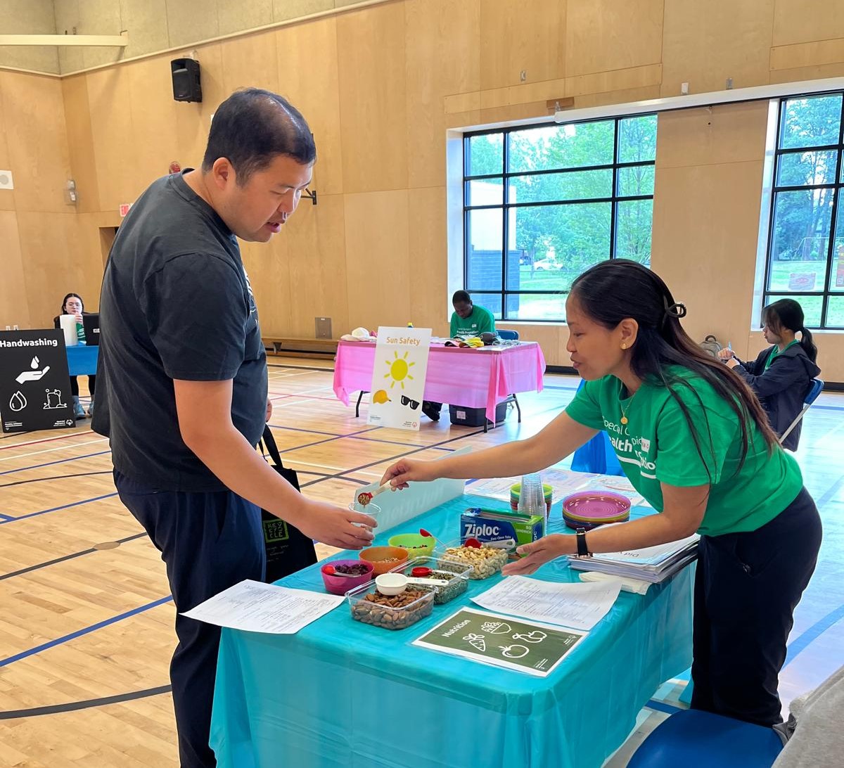 Special Olympics BC athletes learn about healthy habits at a Healthy Athletes screening in Coquitlam.