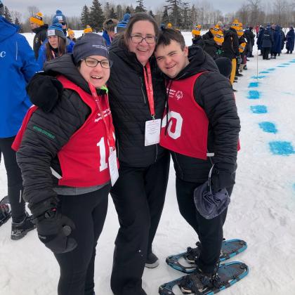 Special Olympics PEI, 2 Athletes with Coach, Snowshoe