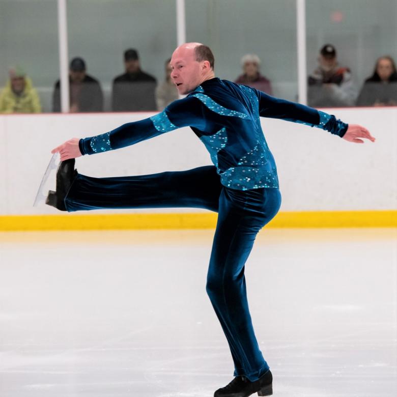 Special Olympics BC Marc Theriault performs on the ice
