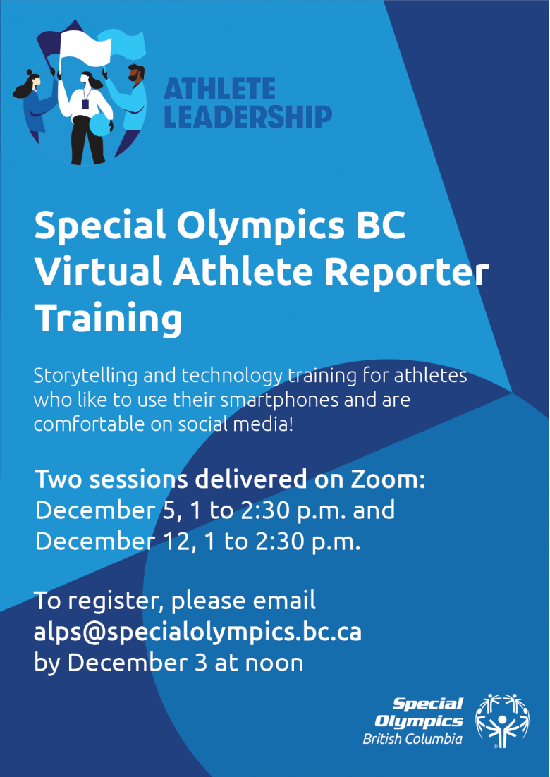 SOBC Virtual Athlete Reporter Training poster