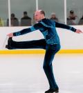 Special Olympics BC athlete Marc Theriault performs on the ice.