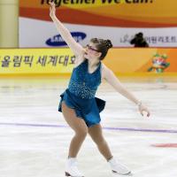 Darlene Jakubowski performs on the ice