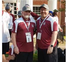Glen and Jason Agnew pose for a photo at the Special Olympics Canada Summer Games in Antigonish 2018