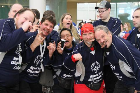 Special Olympic Alberta Calgary floor hockey team