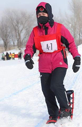 Madalyn snowshoes at the Provincial Winter Games