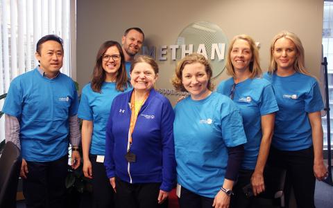 Special Olympics athlete Sheryl Spurr and Methanex staff