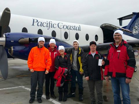 Special Olympics ski team flying Pacific Coastal Airlines