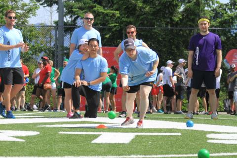 Fun and inclusion with the Westminster Savings squad at the 2019 motionball Marathon of Sport Vancouver. 