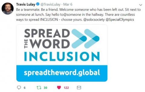Travis Lulay supporting Spread the Word Inclusion